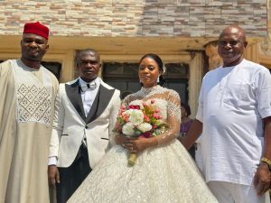 Couple with Senator Onyekachi Nwebonyi