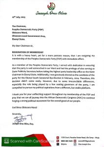 Silas Onu resignation letter