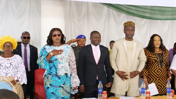 Her Excellency, Chief Mrs. Mary-Maudline Uzoamaka Ogbonna Nwifuru, with the commissioner for health, Dr. Moses Ekuma, flanked by the EBSHIA secretary, Dr. Divine Igwe and EBSHIA board Chairman, Mrs. Elizabeth Ogbaga