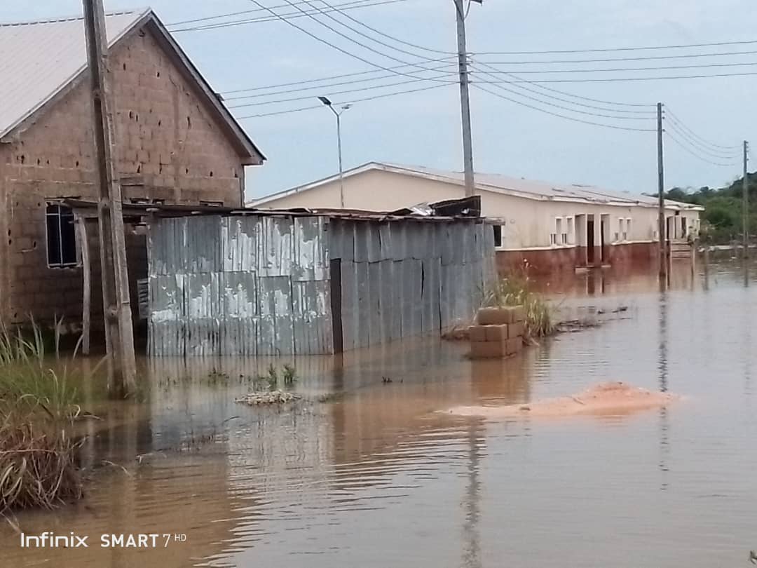 Street covered by the flood