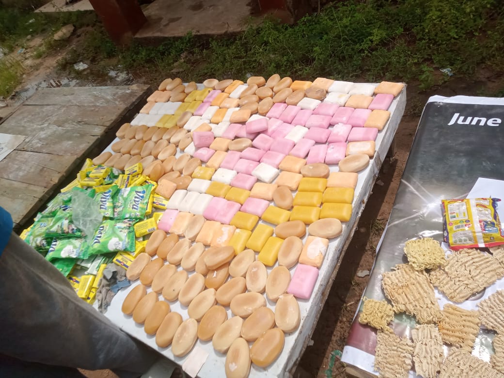 Some provisions damaged by the flood